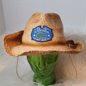 Corona Extra straw cowboy hat with a "Gators" patch Unisex